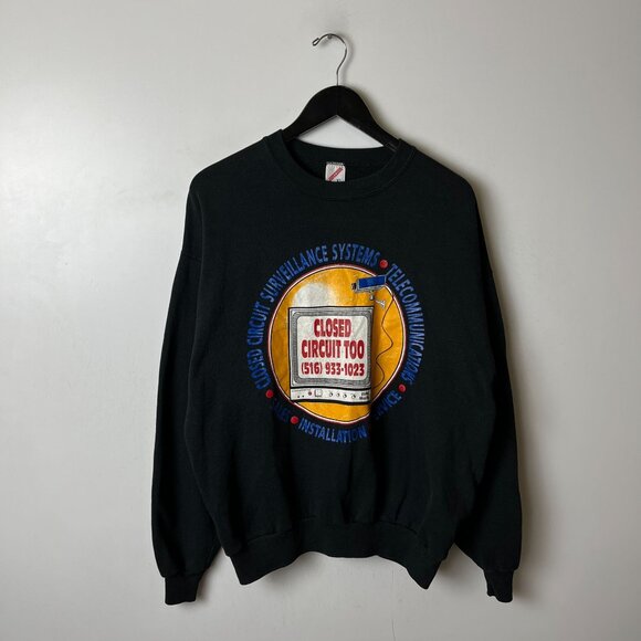 Vintage 80s 90s Jerzees Closed Circuit Surveillance Systems Graphic Crewneck XL - Picture 9 of 13